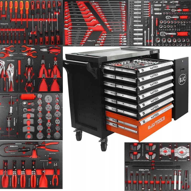 Werkstattwagen 7 Schubladen 306tlg Werkzeugwagen DIN3113 CrV Werkzeugschrank Set – neu – Sonstiges – überwiegend weiß…