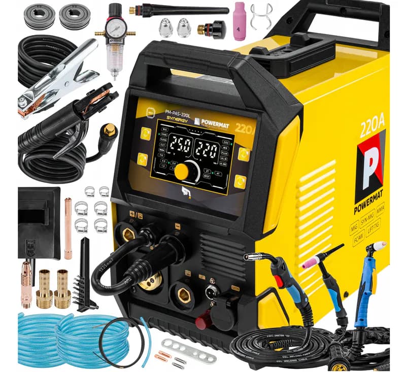 Schweißgerät Plasmaschneider MIG MAG MMA TIG Lift Plasma IGBT LCD 220A 5in1 – neu – Sonstiges – Foto 1 von 5