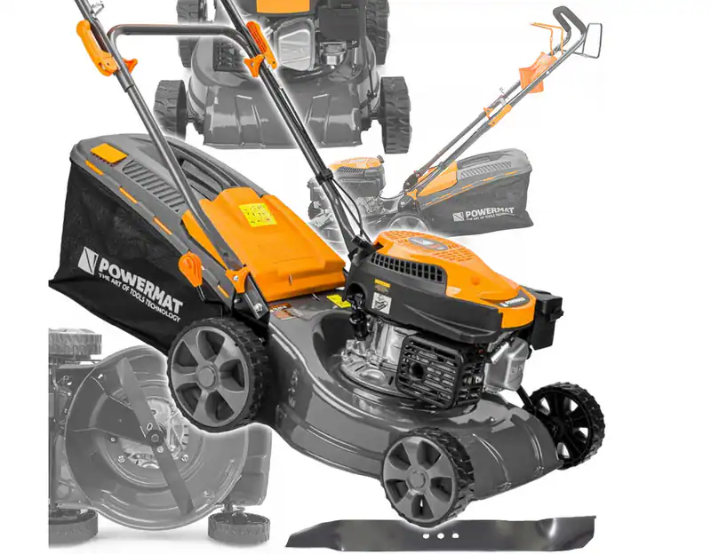 Benzin Rasenmäher 5 PS | 406 mm Schnitt | 40 L Fangkorb Selbstfahrend 7-stufig – neu – Sonstiges – überwiegend weiß – Foto…