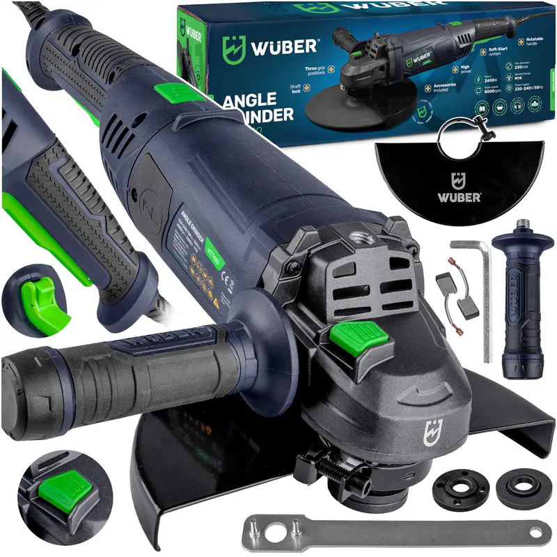 2400W WUBER Winkelschleifer 230mm M14 DIAX Flex – Leistungsstark, Sanftanlauf – neu – Sonstiges – überwiegend weiß – Foto 1…