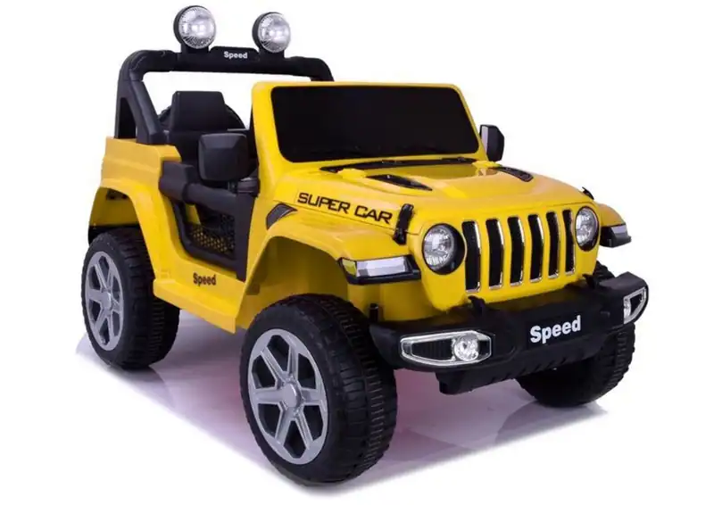 Kinder Elektroauto Jeep 4x4 lackiert EVA Leder Sitz Fernbedienung LED MP3 – neu – Spielzeug – überwiegend weiß – Foto 1 von 3