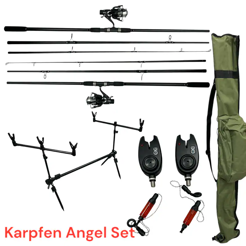 Karpfen Angelset Komplett 2 Ruten mit Freilaufrollen; Rod Pod & Bissanzeiger – neu – Handys & Telefone – überwiegend weiß…