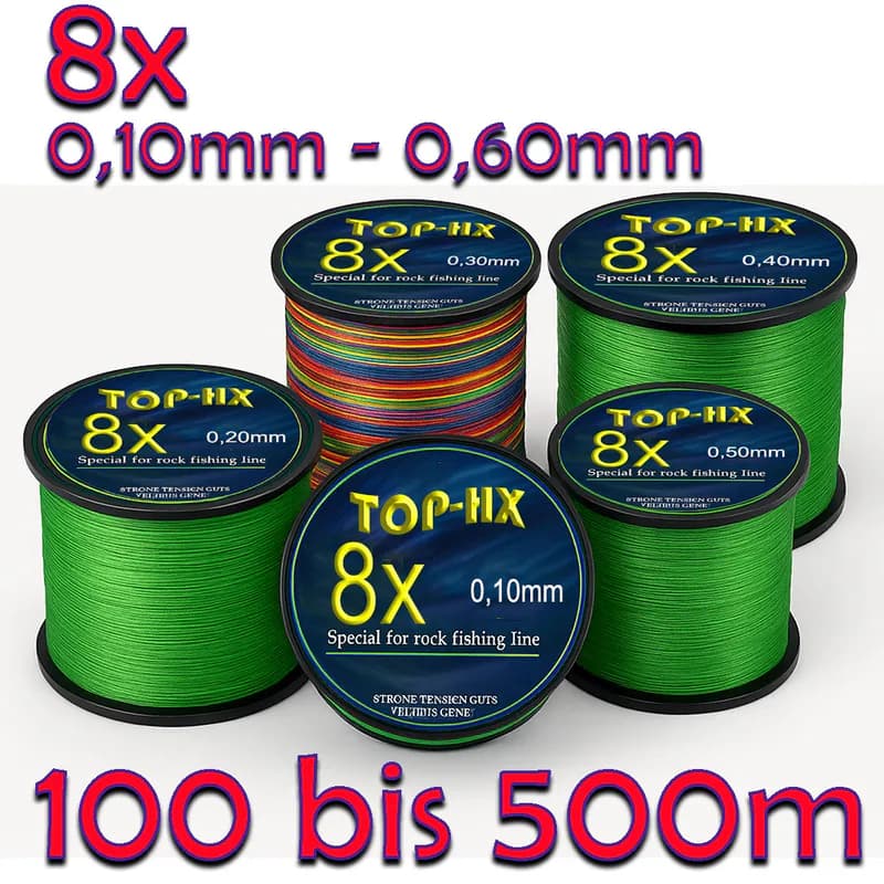 TOP 8 fach Geflochtene Angelschnur 100–500 m | Braid Line für Zander & Hech – neu – Handys & Telefone – überwiegend weiß…