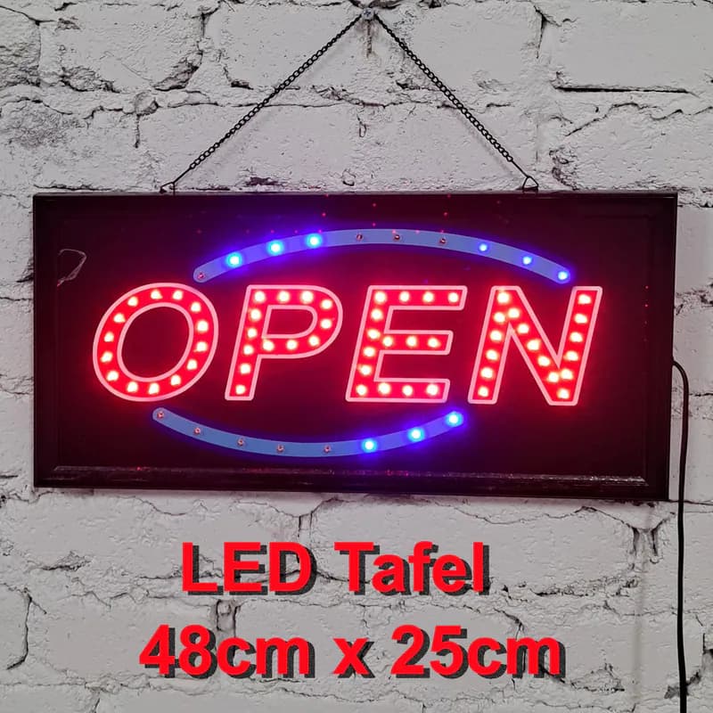 LED OPEN Schild Werbeschild 48x25 cm Leuchtschild Reklame für Laden & Geschäft – neu – Handys & Telefone – überwiegend silber