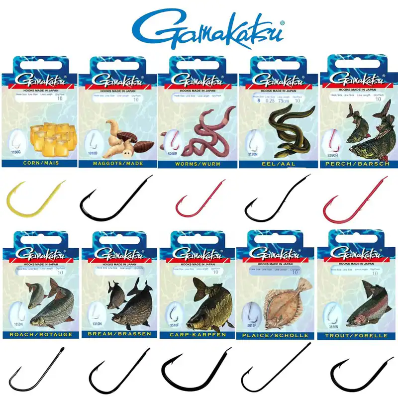 Gamakatsu Einzelhaken gebunden 10 Stk. | Zielfisch Haken montierte mono Vorfach – neu – Sonstiges – überwiegend weiß – Foto…
