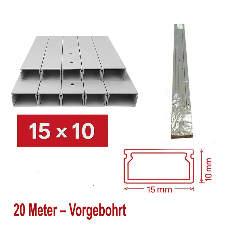 20m PVC Kabelkanal Kabelleiste Installationskanal Leitungskanal Größe nach Wahl – neu – Kabel & Leitungen – überwiegend…