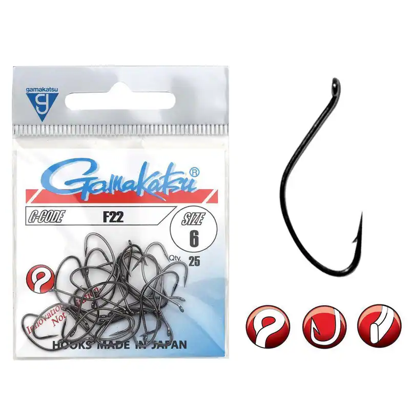 Gamakatsu F22 Hooks Black Fly Hooks | 25 Stk. | #6 bis #16 Scharfe Einzel Haken – neu – Sonstiges – überwiegend weiß