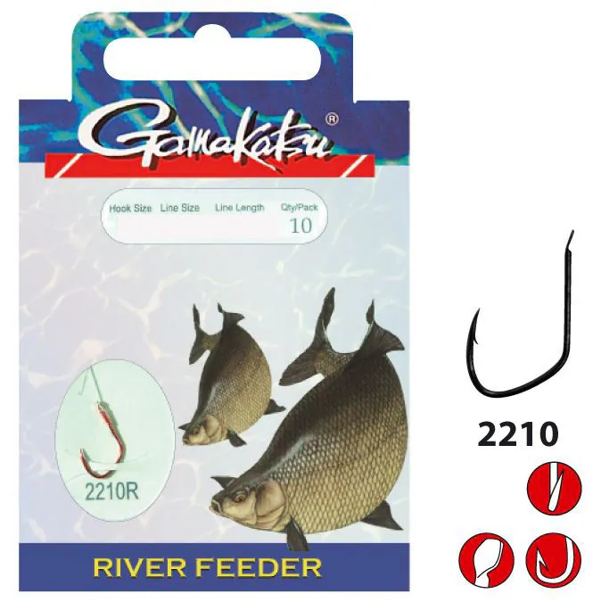 Gamakatsu Booklet River Feeder 2210R | 100cm Vorfach gebundene Haken Fluss – neu – Sonstiges – überwiegend weiß