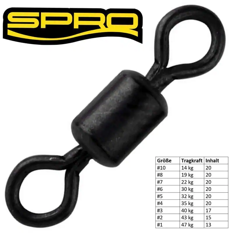Spro Matt Black ROLLING SWIVEL | Wirbel schwarze Tönnchenwirbel Angelwirbel OVP – neu – Sonstiges – Foto 1 von 2
