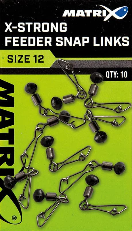 Matrix X-Strong Feeder Bead Snap Links Wirbel Karabiner Laufwirbel Gr. #10 & #12 – neu – Sonstiges – überwiegend schwarz…