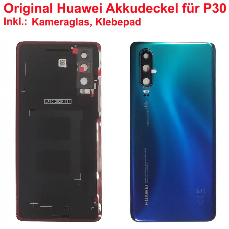 Original Huawei Backcover für Huawei P30 Akkudeckel Inkl. Kameraglas Blau – neu – Handys & Telefone – Foto 1 von 2