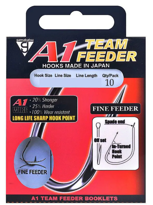 Gamakatsu Booklet A1 Fine Feeder | 100cm Vorfach gebundene Haken Weißfisch – neu – Sonstiges