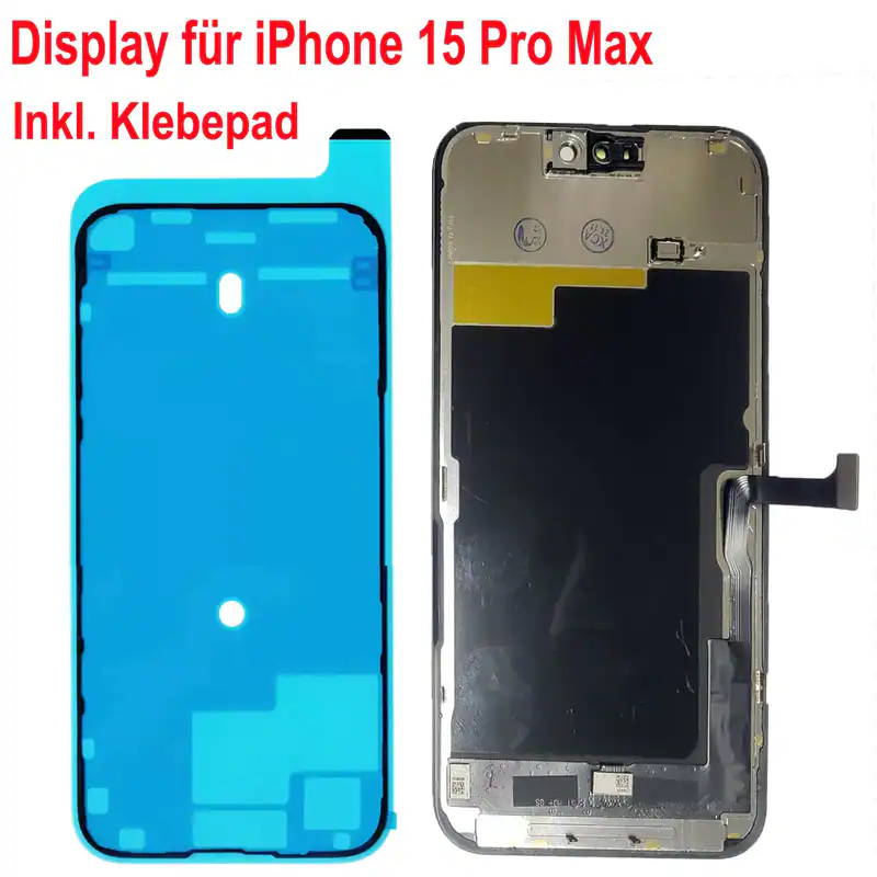 Display für iPhone 15 Pro Max FHD LCD Bildschirm Black + Klebepad – neu – Handys & Telefone – überwiegend weiß – Foto 1 von 2