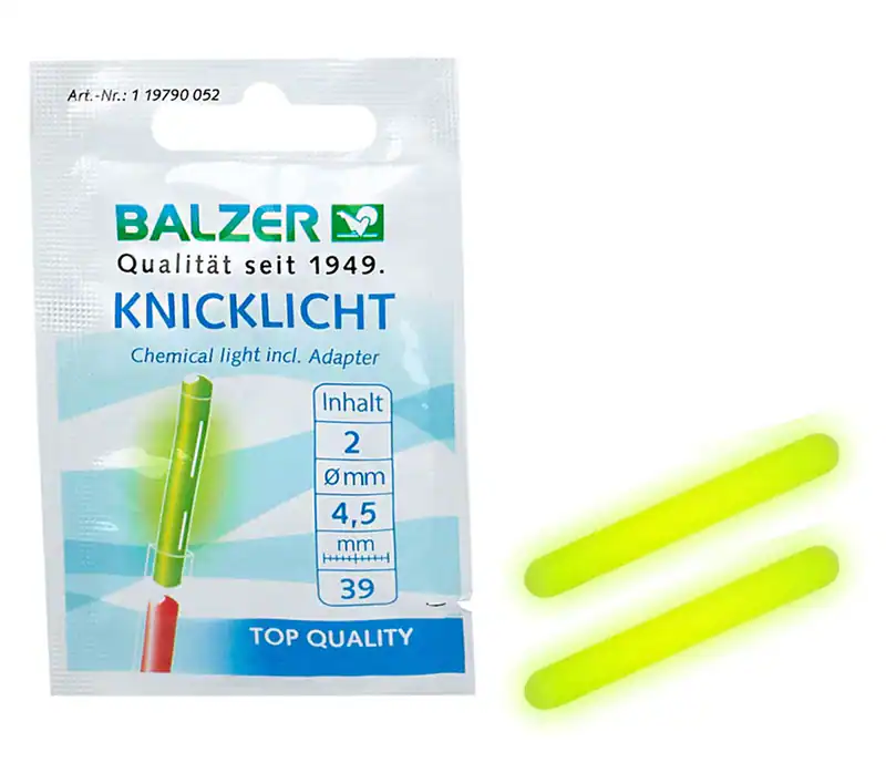 Balzer Knicklicht 2 Stück (1 Pak.) 4,5mm Gelb | Knicklichter Angeln Bissanzeiger – neu – Sonstiges