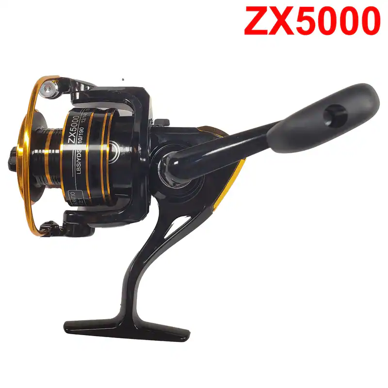 Angelrolle ZX5000 5000er Spinnrolle Aluminium Spule Frontbremse Black/Gold