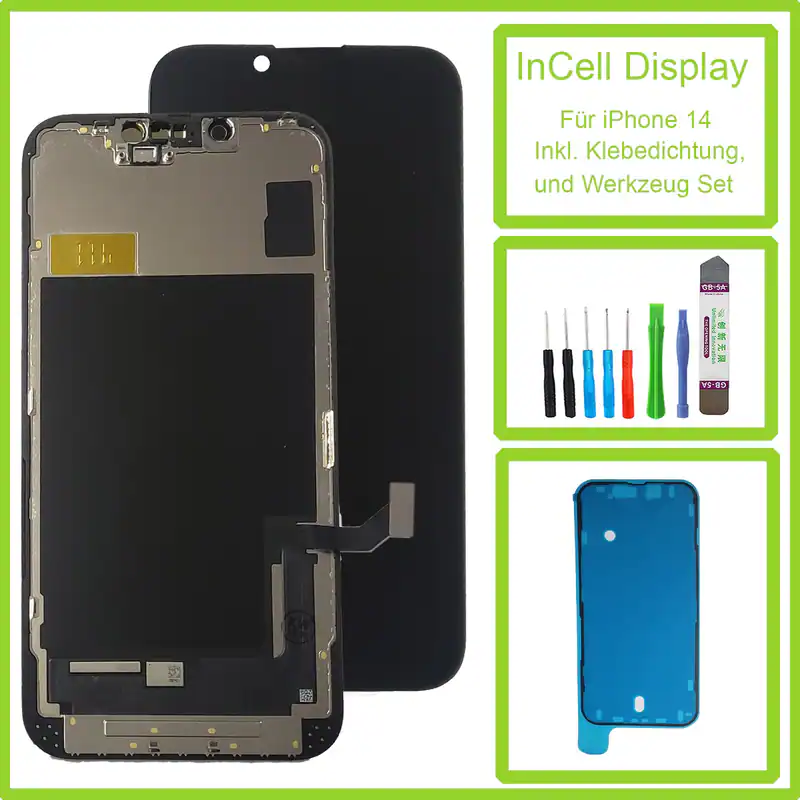 Display Für iPhone 14 LCD InCell Display Bildschirm SCHWARZ + TOOL