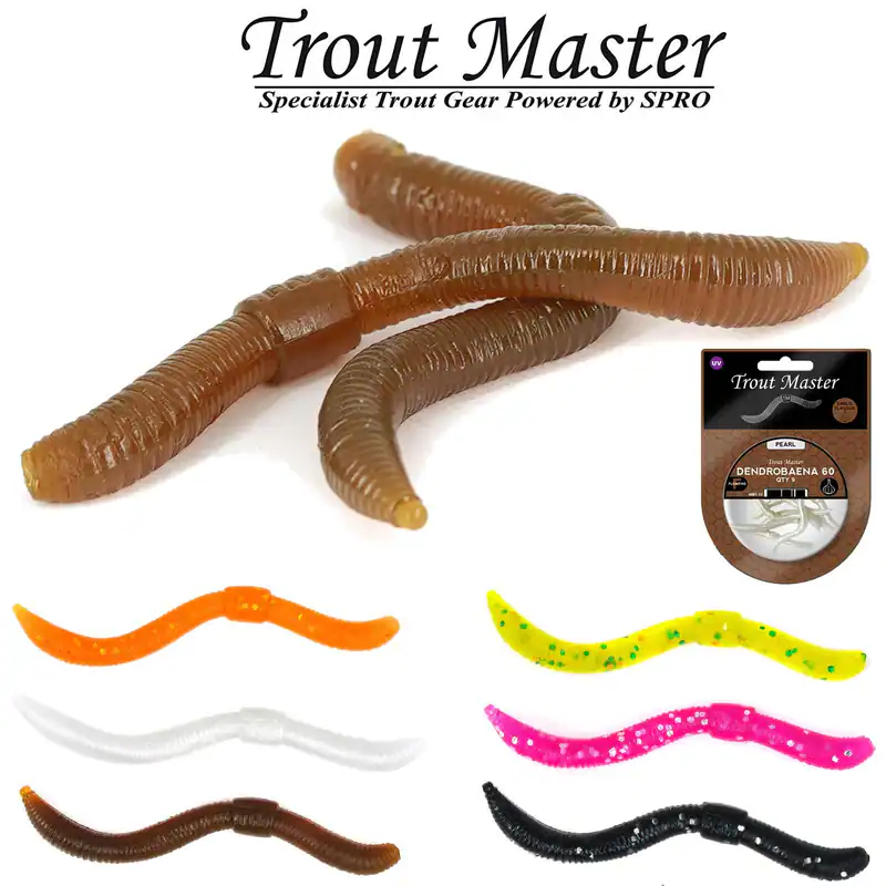 Spro Trout Master Dendrobaena 60 TPE 15 Wurm Gummi Worm Knoblauch Schwimmend 6cm