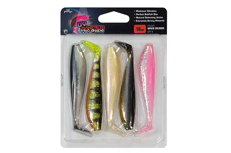 Fox Rage Ultra UV Mixed Colour Lure Packs Zander Pro - 5 Stk Set Gummifisch Bait
