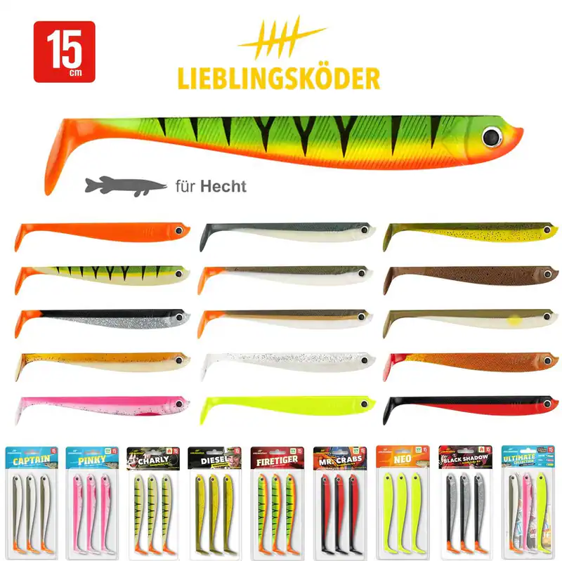 Lieblingsköder 15 cm Gummifische | 3x Gummiköder für Hecht & Zander Softbait OVP