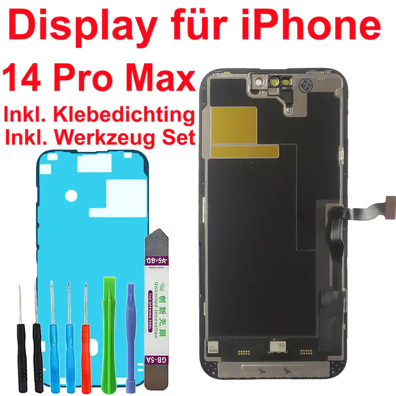 Display für iPhone 14 Pro Max LCD TFT FHD Bildschirm SCHWARZ + TOOL