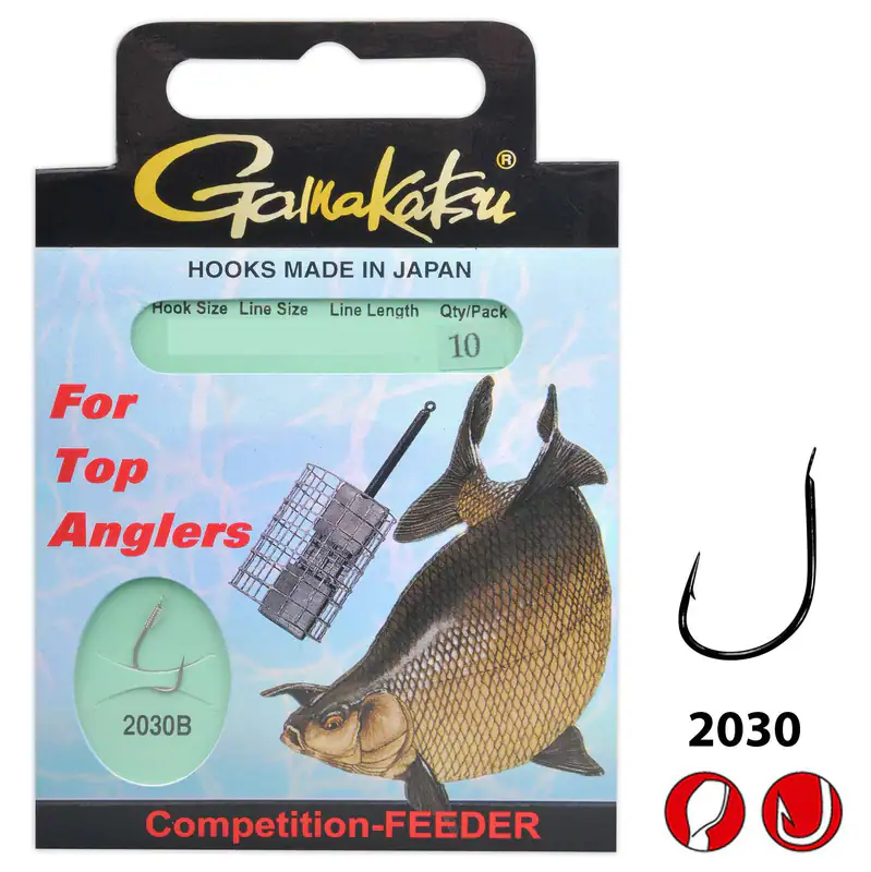 Gamakatsu Booklet Feeder Strong 2030B | 80cm Vorfach gebundene starker Haken