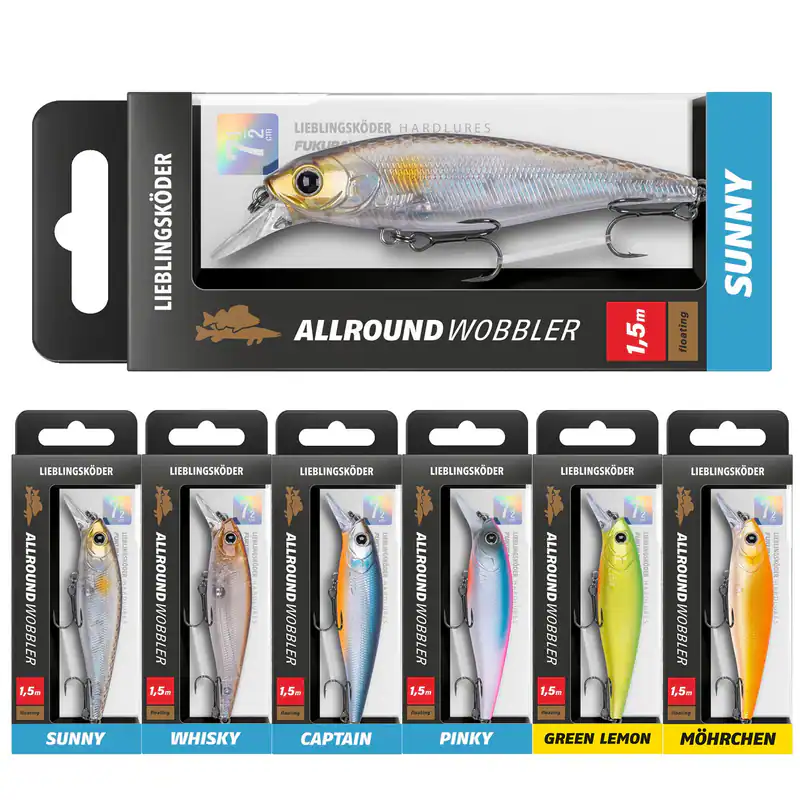 Lieblingsköder Allroundwobbler 7,5cm / 9,4g 1,5m Kunstköder Zander Hecht Wobbler