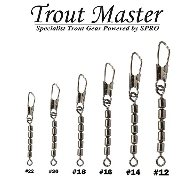 Spro TM 5 Barrel Snap Swivel | 5-fach Wirbel Angel Karabiner Trout Master 6 Stk.