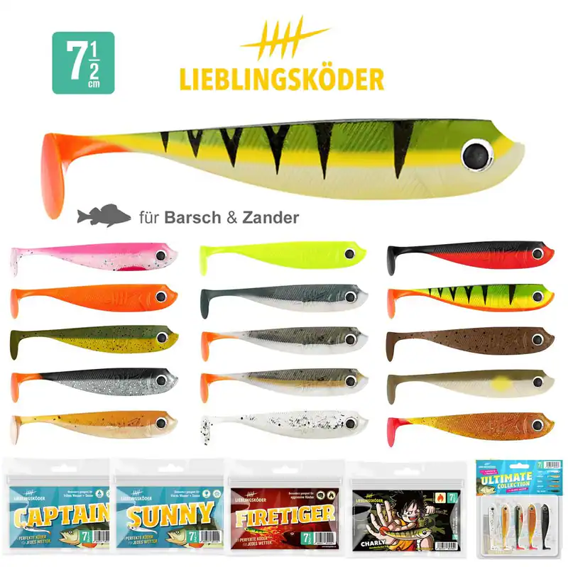 Lieblingsköder 7,5 cm Gummifische | 5x Gummiköder für Barsch, Zander & Hecht OVP