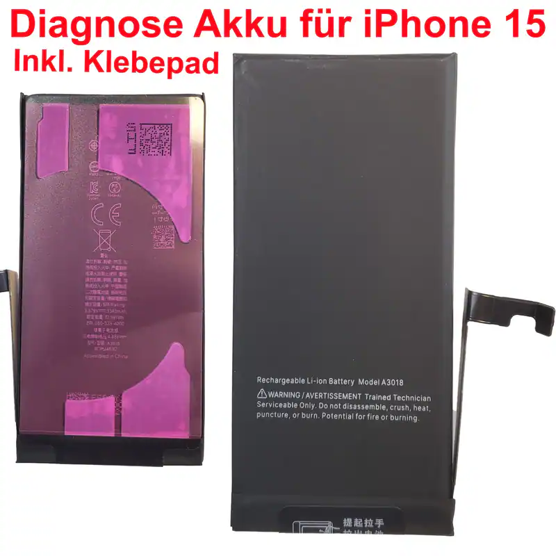 Diagnose Akku für iPhone 15 ohne Fehlermeldung ohne Löten 100% Kapazität A3018