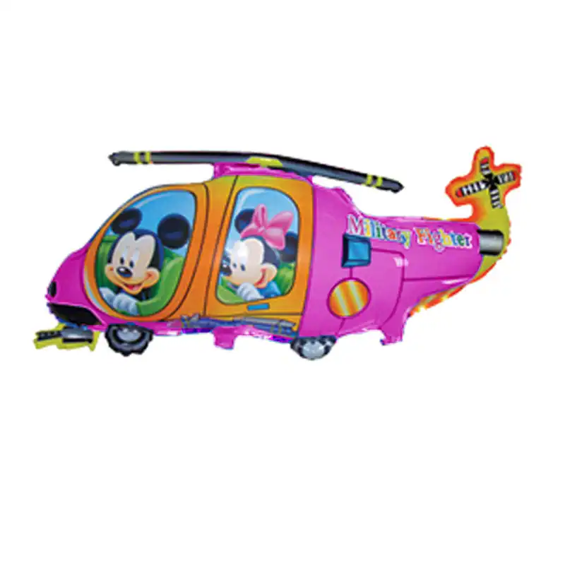 Folienballon Hubschrauber Micky Maus Helium Ballon Luftballon Helicopter Rosa