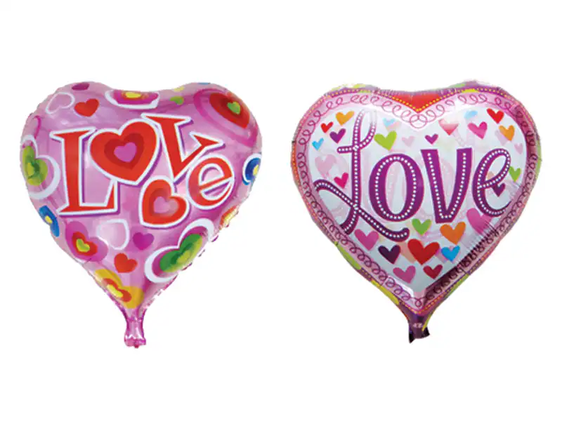 Folienballon Set 2x Herz Liebe Rosa Helium Ballon Valentinestag Geburtstag