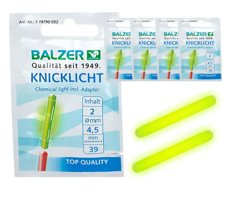Balzer Knicklicht 10 Stk. (5 Pak.) 4,5mm Gelb | Knicklichter Angeln Bissanzeiger