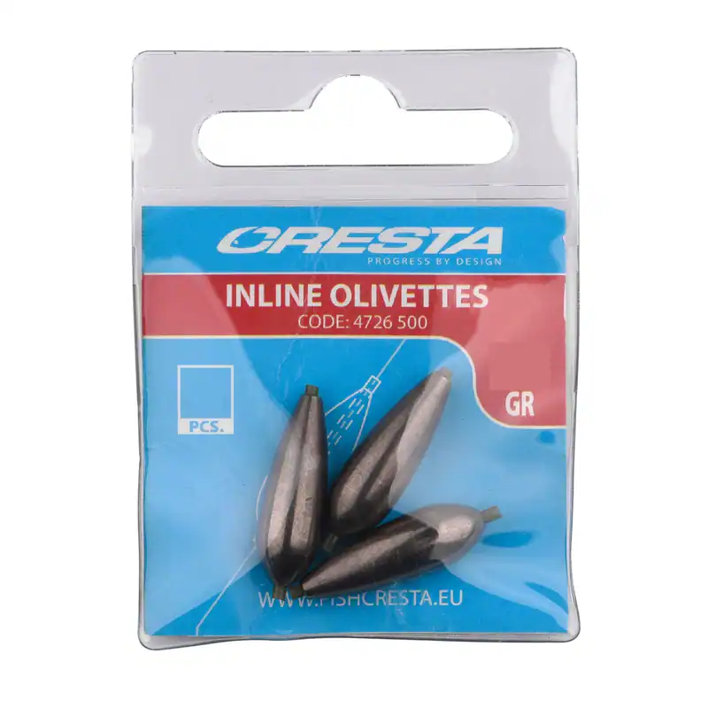 Cresta Inline Olivettes Oliven Blei leicht Posenbleie Gummischlauch Innenlauf