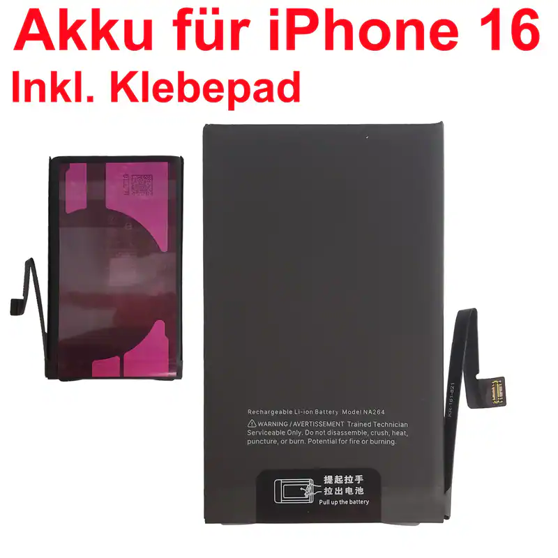 Akku für iPhone 16 Batterie Akku Battery A3081 A3286 A3287 A3288 3561mAh