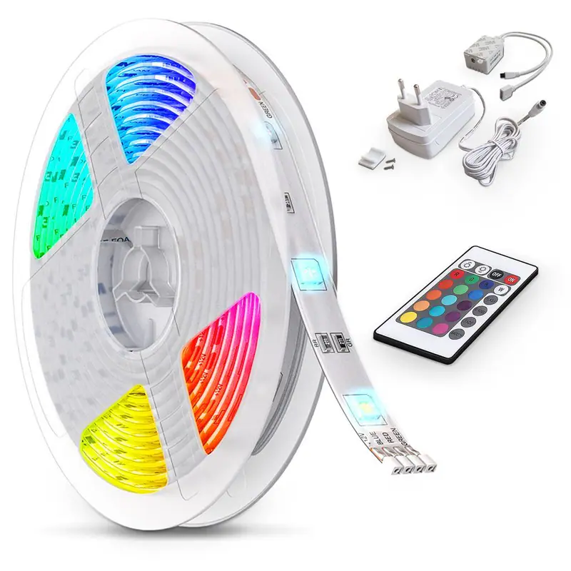 5m LED Band Streifen RGB Stripe Licht-Leiste Schlauch Farbwechsel Fernbedienung