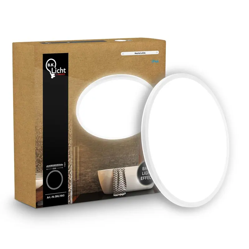 LED Deckenlampe Panel Bad Deckenleuchte Flach Indirektes Licht IP44 29cm Weiß