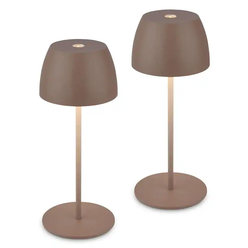 Mini LED Tischlampe kabellos IP44 Akku Tischleuchte Aussen/Innen Dimmbar 2er Set