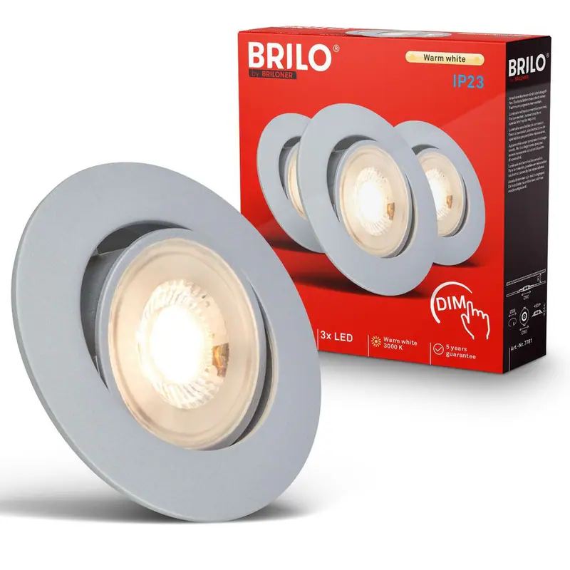 LED Einbaustrahler 68mm 3er Set Flach Dimmbar Einbauleuchten Einbauspot 230V