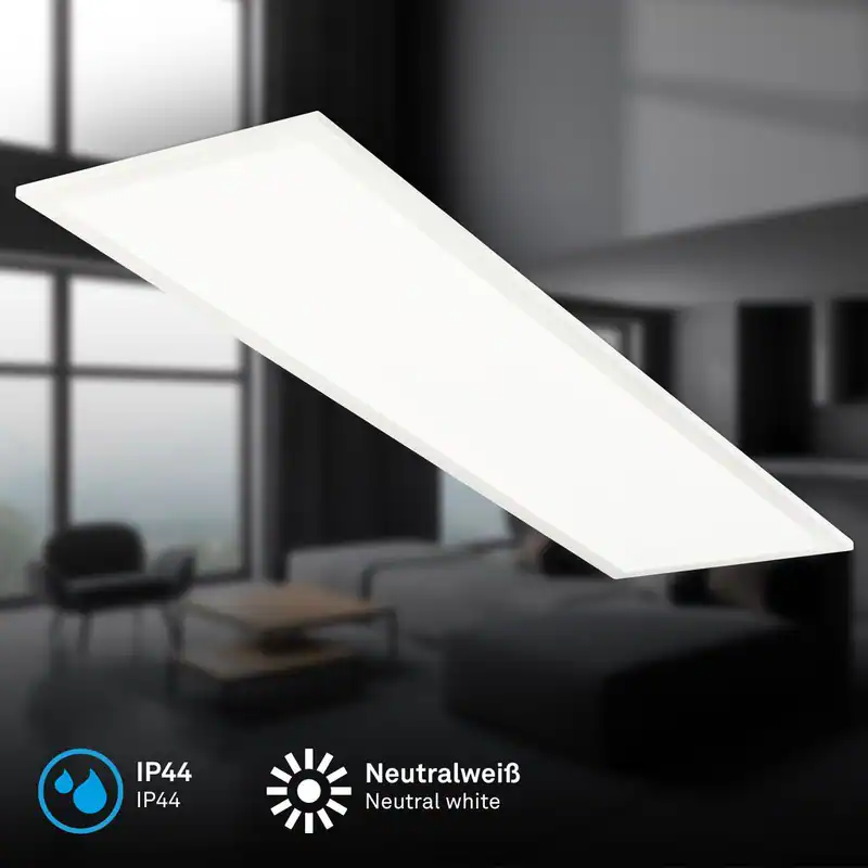 LED Panel Deckenleuchte 100cm Flach Bad Deckenlampe 4000K IP44 Wasserfest Weiß