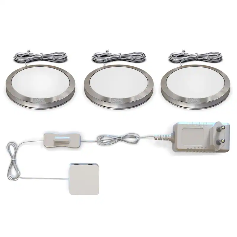 3 LED Unterbauleuchte Schrank Licht Küchenlampe Flach Aufputz Strahler Spots