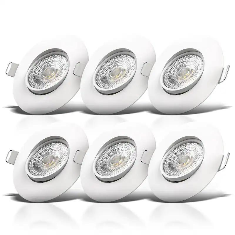 6x LED Einbaustrahler Einbauleuchten Lampe Ultra Flach Deckenspots Weiß