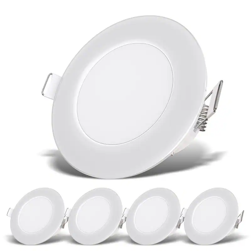 B.K.Licht - 5er Set LED Bad Einbaustrahler 230V flach, IP65, neutralweiße Lichtf