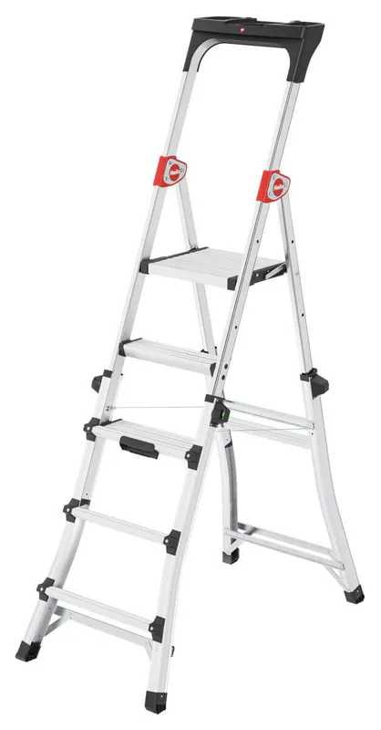 Hailo TL100 TopLine Aluminium-Leiter Teleskopleiter Stehleiter 3-5 Stufen