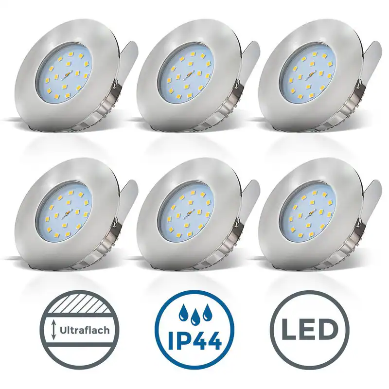 Set 3 LED Bad Einbauleuchte 230V Flach Einbaustrahler Spots 5W IP44 Badezimmer