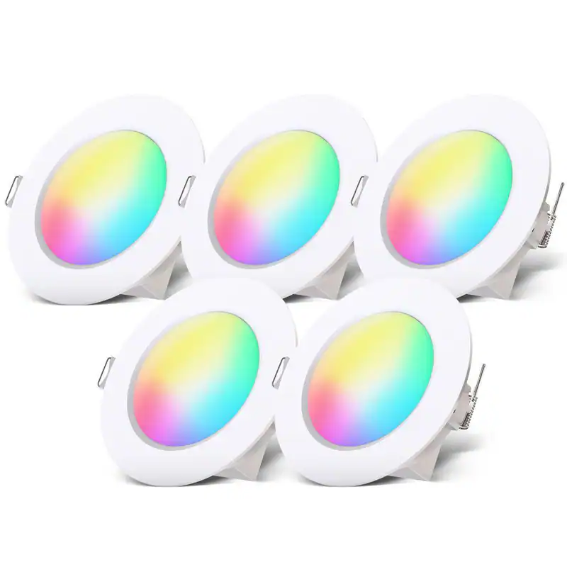 LED RGBW Einbauspots Badezimmer Einbaustrahler dimmbar Fernbedienung 5x SET IP44