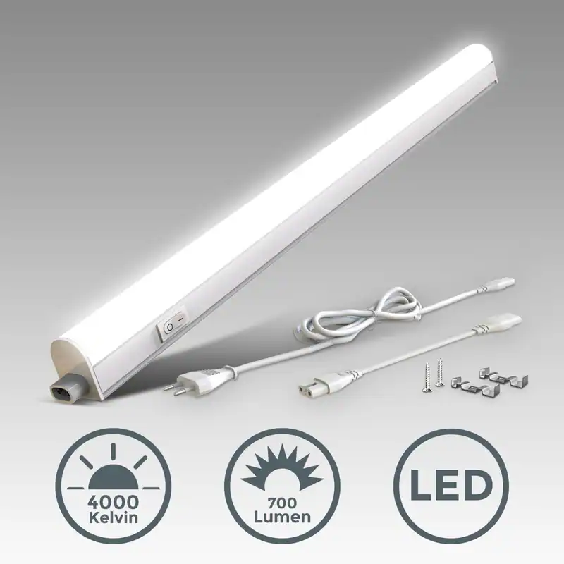 Unterbauleuchte LED 230V Lichtleiste Küche Aufbaulampe Beleuchtung Schrank weiß