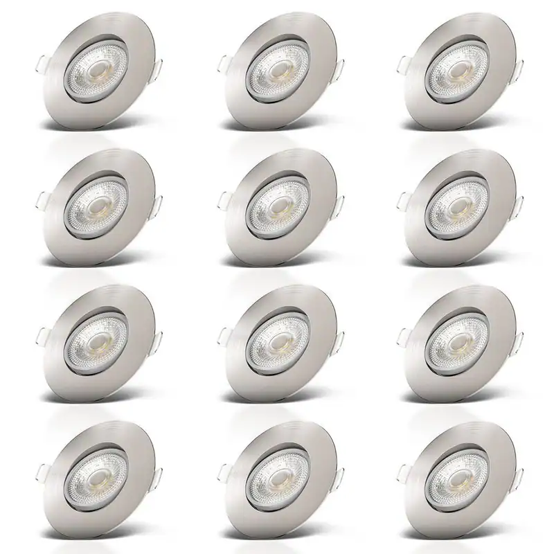 12x LED Einbaustrahler Ultraflach 5W Deckenspot Schwenkbar Einbauleuchte IP23
