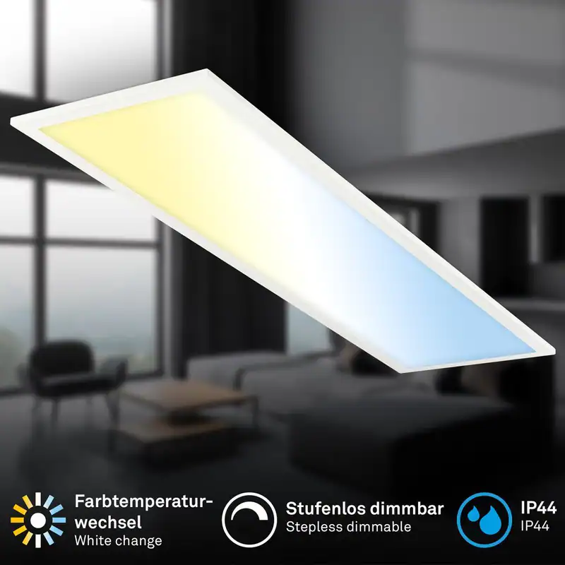LED Panel Deckenleuchte Badlampe 100cm Dimmbar Fernbedienung CCT IP44 Weiß