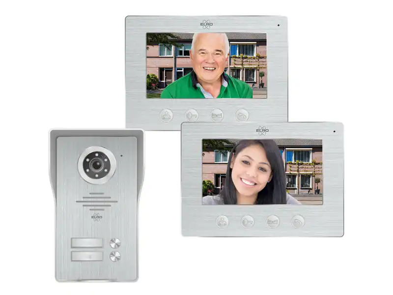 ELRO Videotürsprechanlage 2Familienhaus mit 2x Monitor, Außenkamera & Türöffner