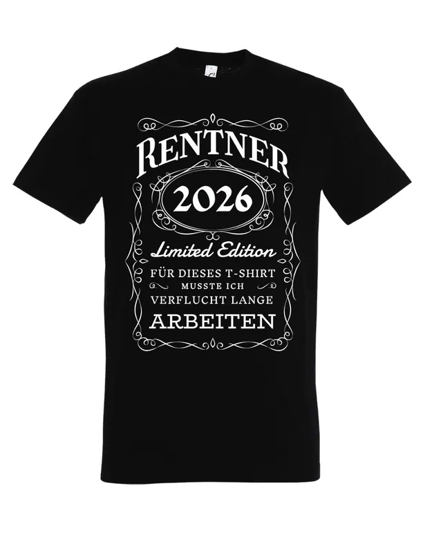 Herren T-Shirt RENTNER 2026 Lustig Spruch Logo Rente Ruhestand Pension Fun-Look – neu – Herrenmode – überwiegend weiß…